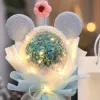 A luminous Micron-shaped bouquet with a white hand-held gift bag for creative birthday gifts Application Scenario